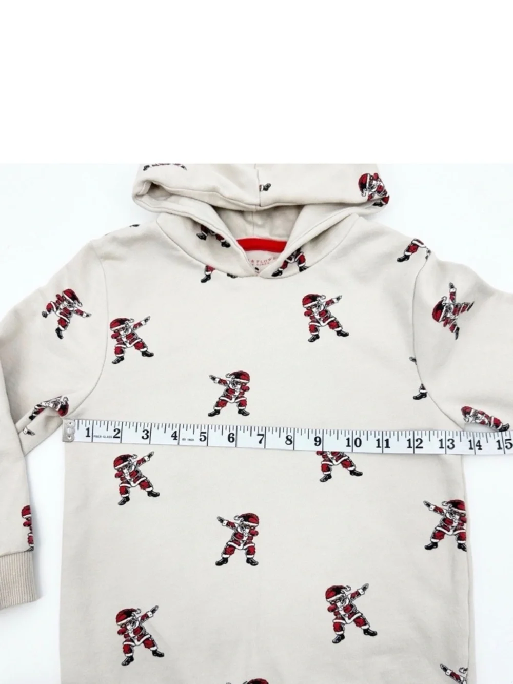 Denim & Flower Dabbing Santa Hoodie – Kids Size 5/6
